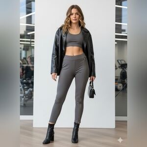 A/X Armani Exchange Dark Gray Joggers with Zipper Detail